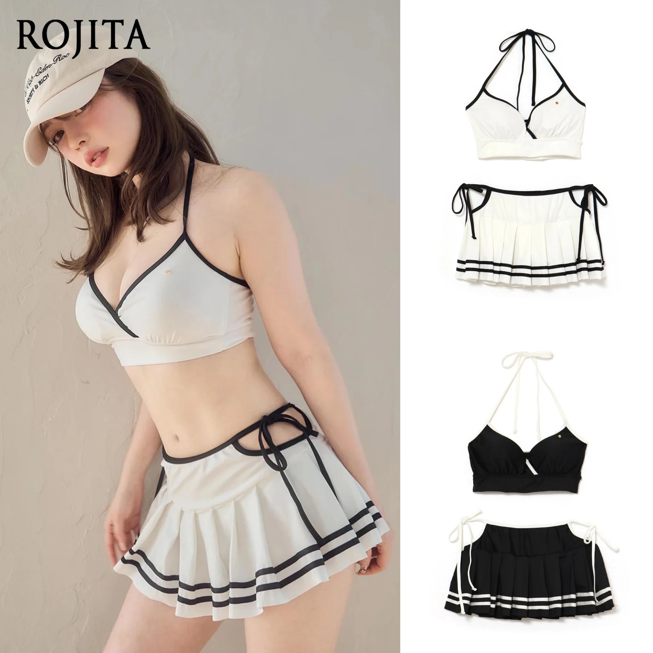 Summer Limited Swimsuit Women's Bikini Sexy Split Seaside Vacation Swimsuit Swimwear Women 2025 New Black Split Swimsuit