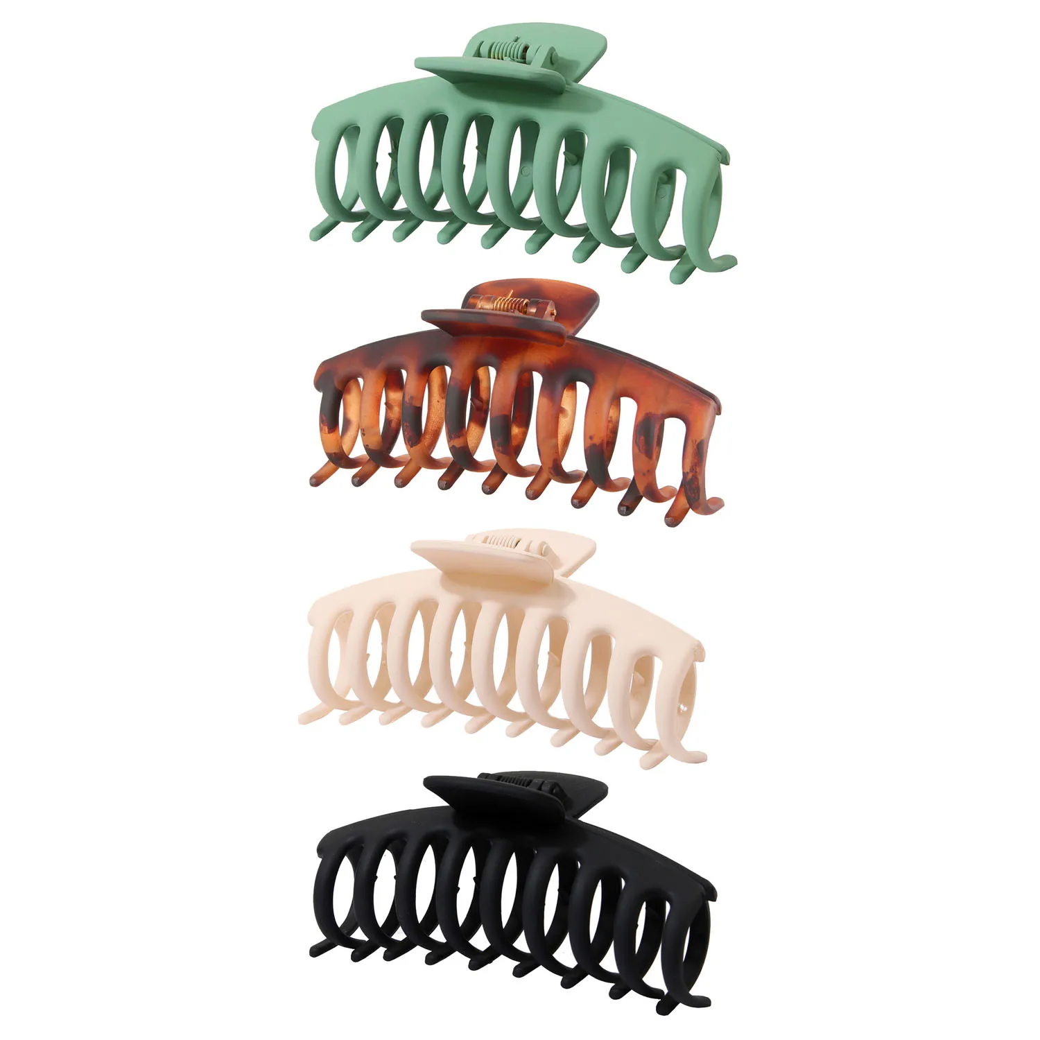 

4 Pack 4.3 Inch Large Hair Claw Clips for Women Thin Thick Curly Hair , Big Matte Banana Clips,90's Strong Hold jaw clip