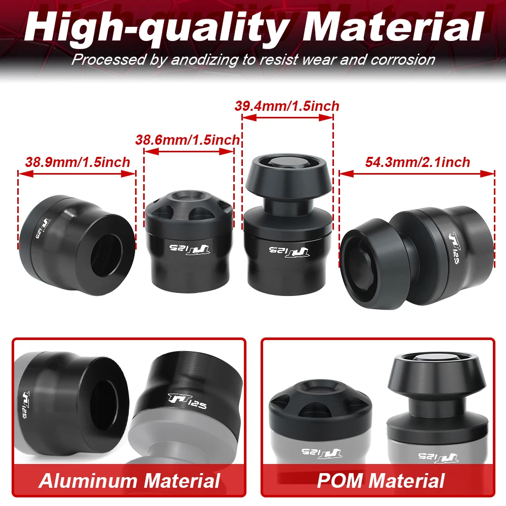 Deslizadores de choque de horquilla de eje de rueda delantera y trasera de motocicleta, deslizadores de choque de eje para BENELLI TNT 125, 2019, 2020, 2021, 2022, 2023, 2024, TNT125
