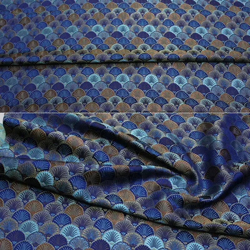 50x75cm Chinese Mongolia Robe Brocade Jacquard Fabric Cheongsam Scale Pattern Material Costume Cloth Supplies New