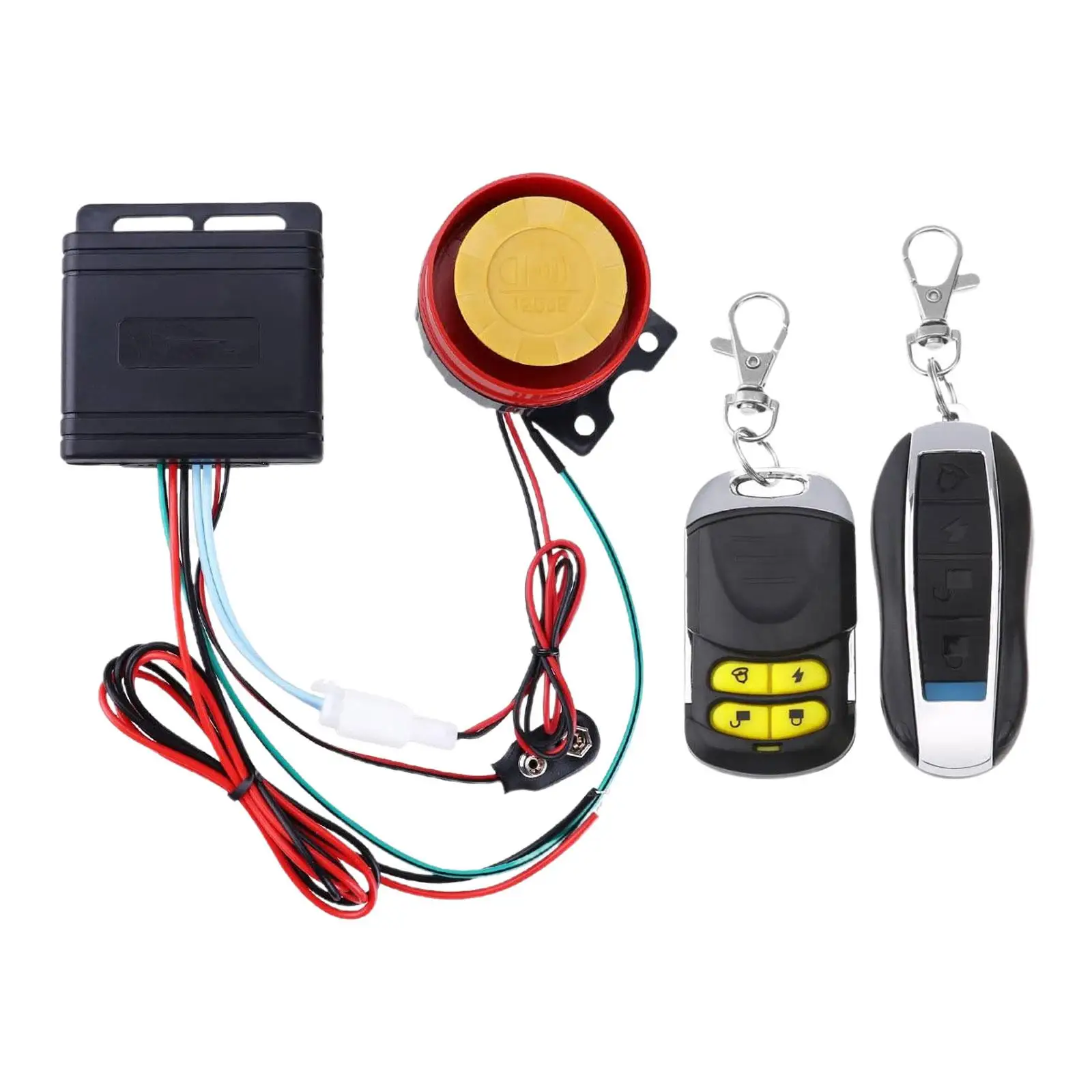 12V Car High Power Siren Motorcycle Alarm System Remote Control Alarm Bike High Waterproof Power Anti-theft Alarm Horn