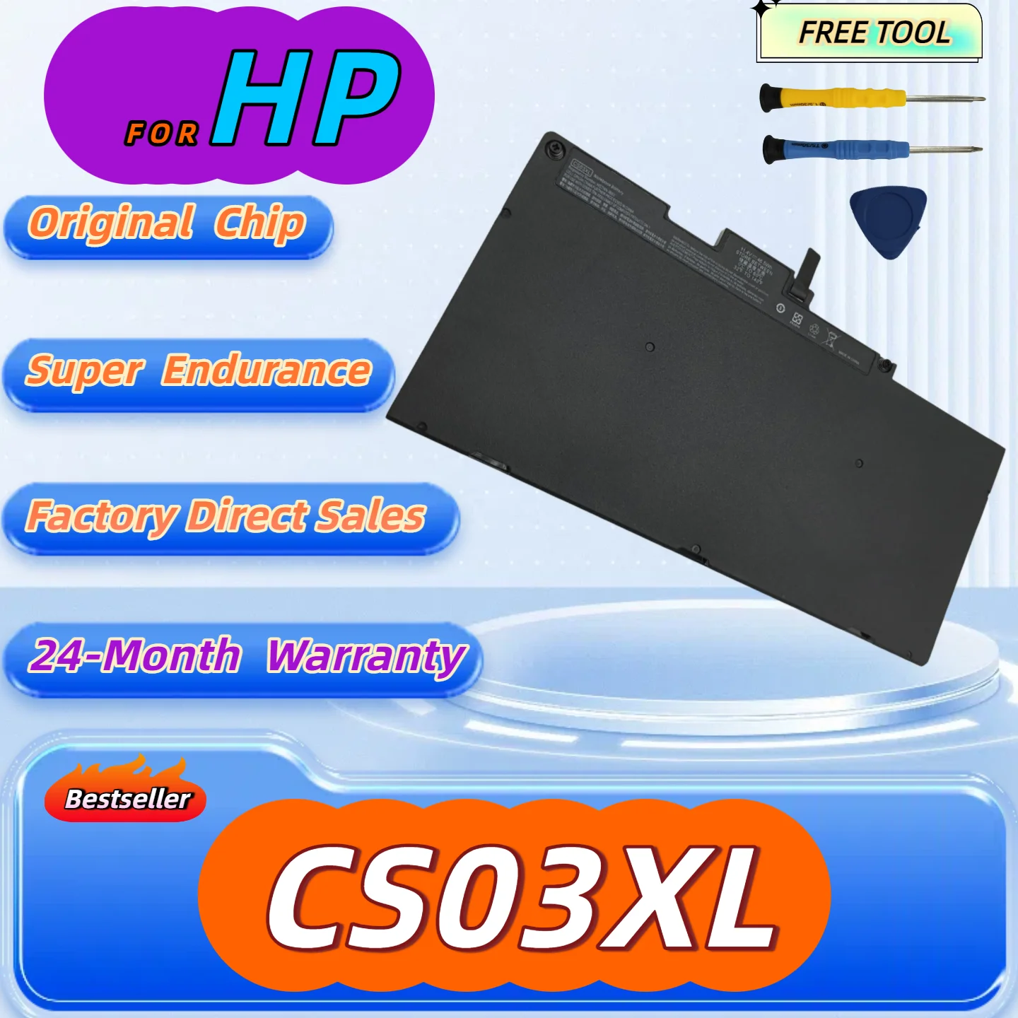 

CS03XL Battery for HP Elitebook 840 848 850 745 755 G3 G4 ZBook 15u G3 G4 Series HSTNN-UB6S 800231-141 Free Tool+24M Warranty