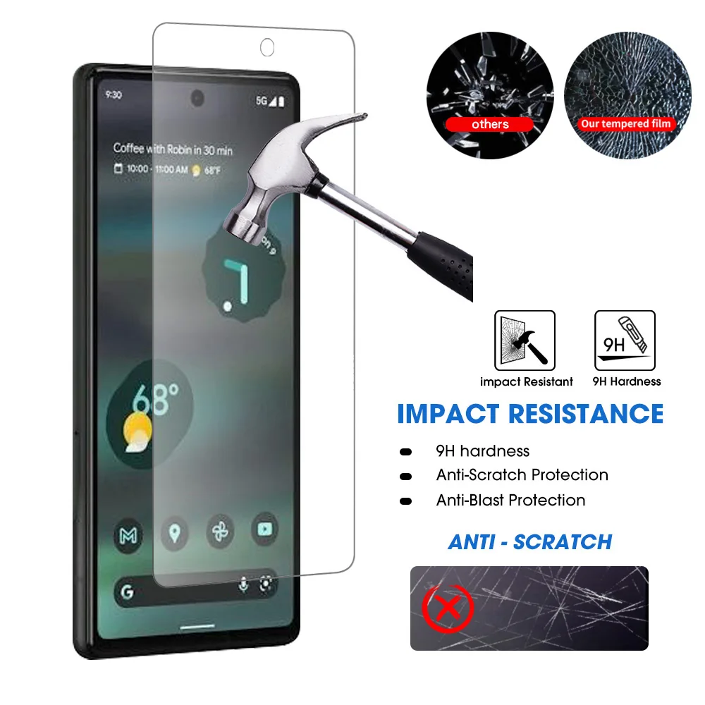 For Google Pixel 6A Tempered Glass Screen Protector 9H Premium Protective Film For Google Pixel 6A Glass Shield Protection