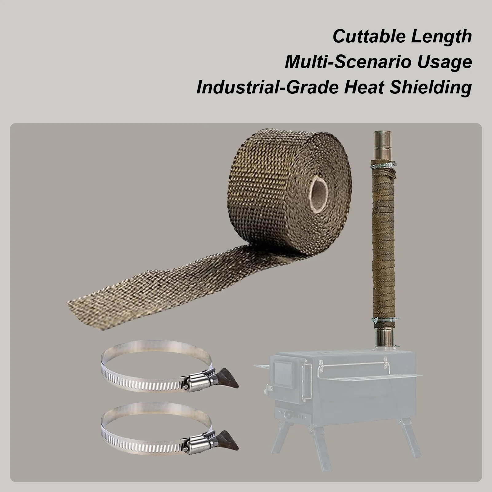 Envoltura de tuberías, Protector de tubo antiescaldaduras, cinta envolvente de tuberías extraíble antiescaldado para calentador, chimenea, estufa, horno de alambre eléctrico