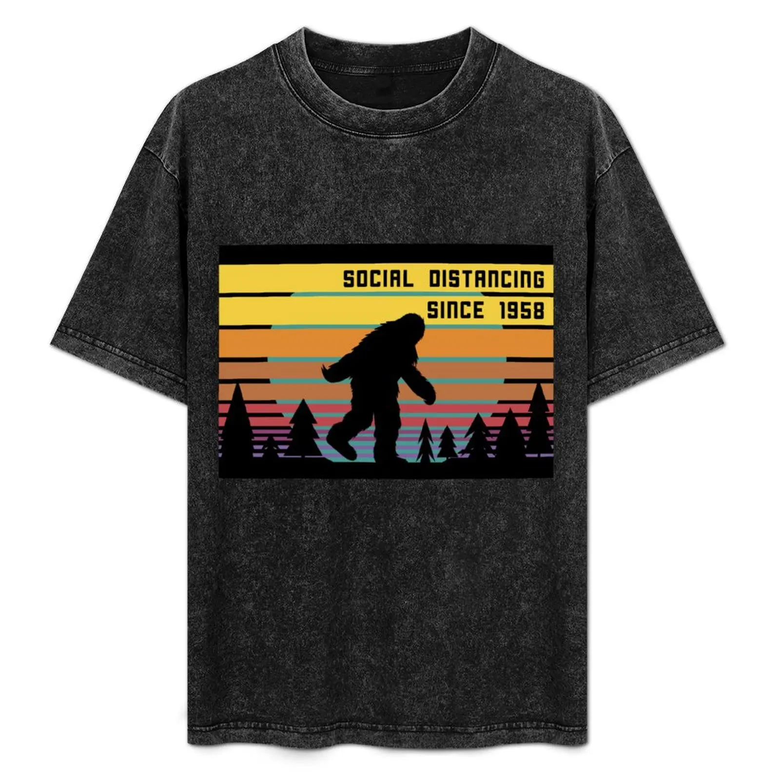 Bigfoot Social Distancing Since 1958 T-Shirt kawaii clothes summer clothes animal prinfor boys Short sleeve tee men