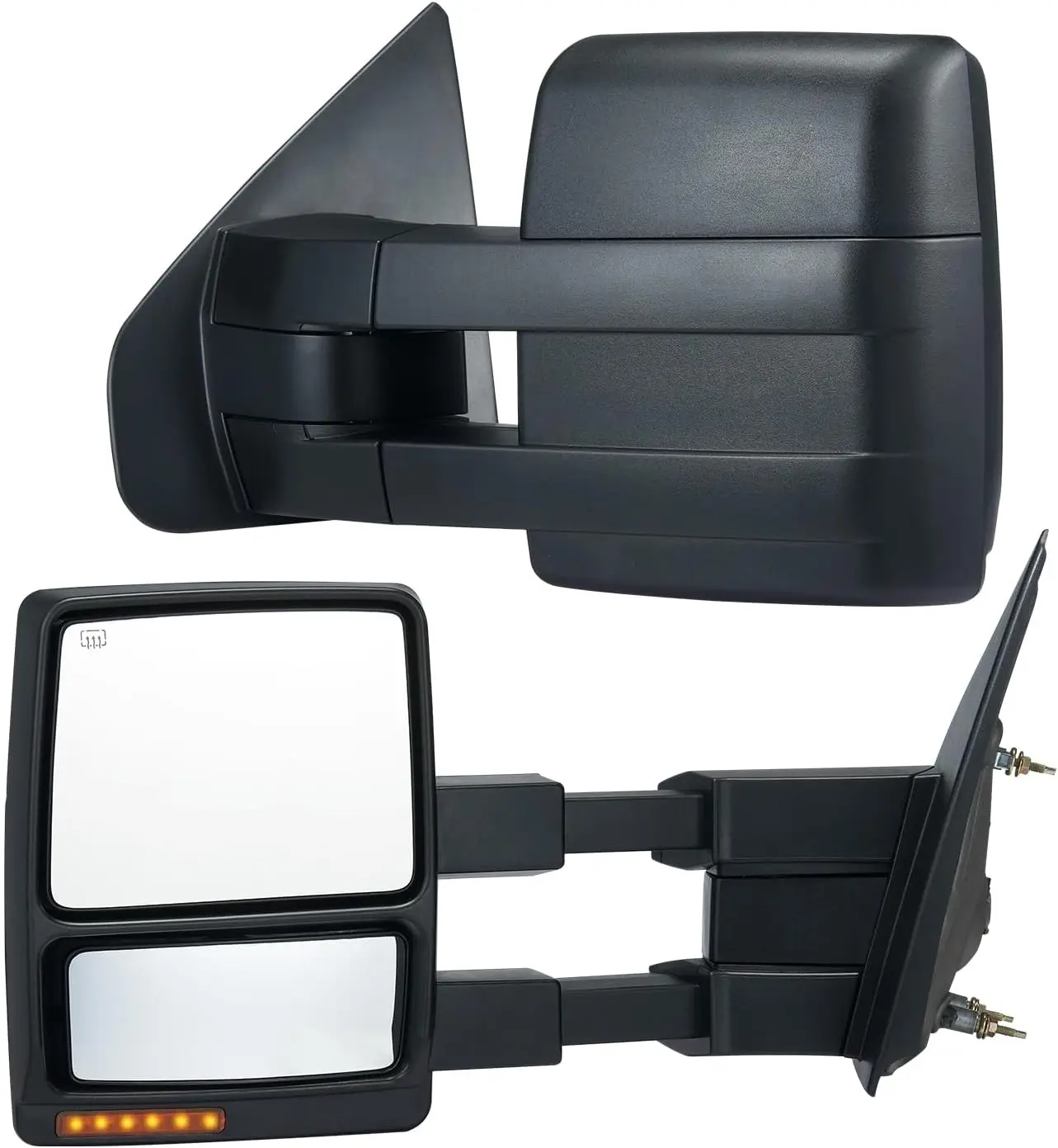 

Towing Mirrors for 2004-2014 Ford F150, Power Heated with Signal Light & Puddle Light, Plane & Convex Glass, Manual Controlling