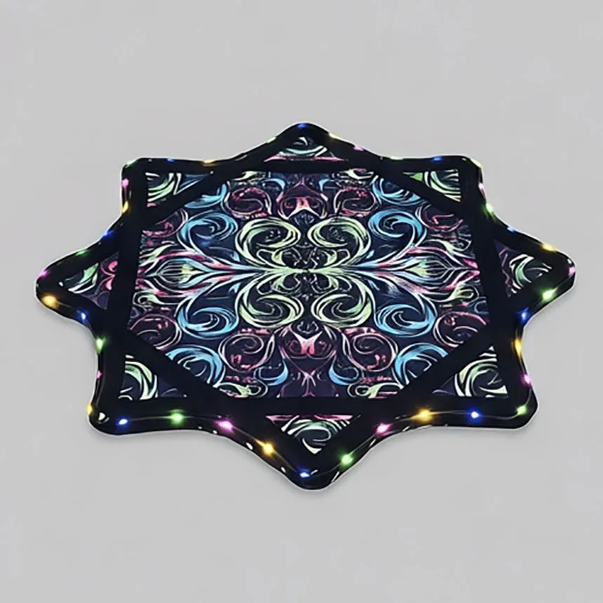 Danza spinning dopa, patrón simétrico, adecuado para fiestas navideñas, estampado gráfico de doble cara, recargable hecho a mano