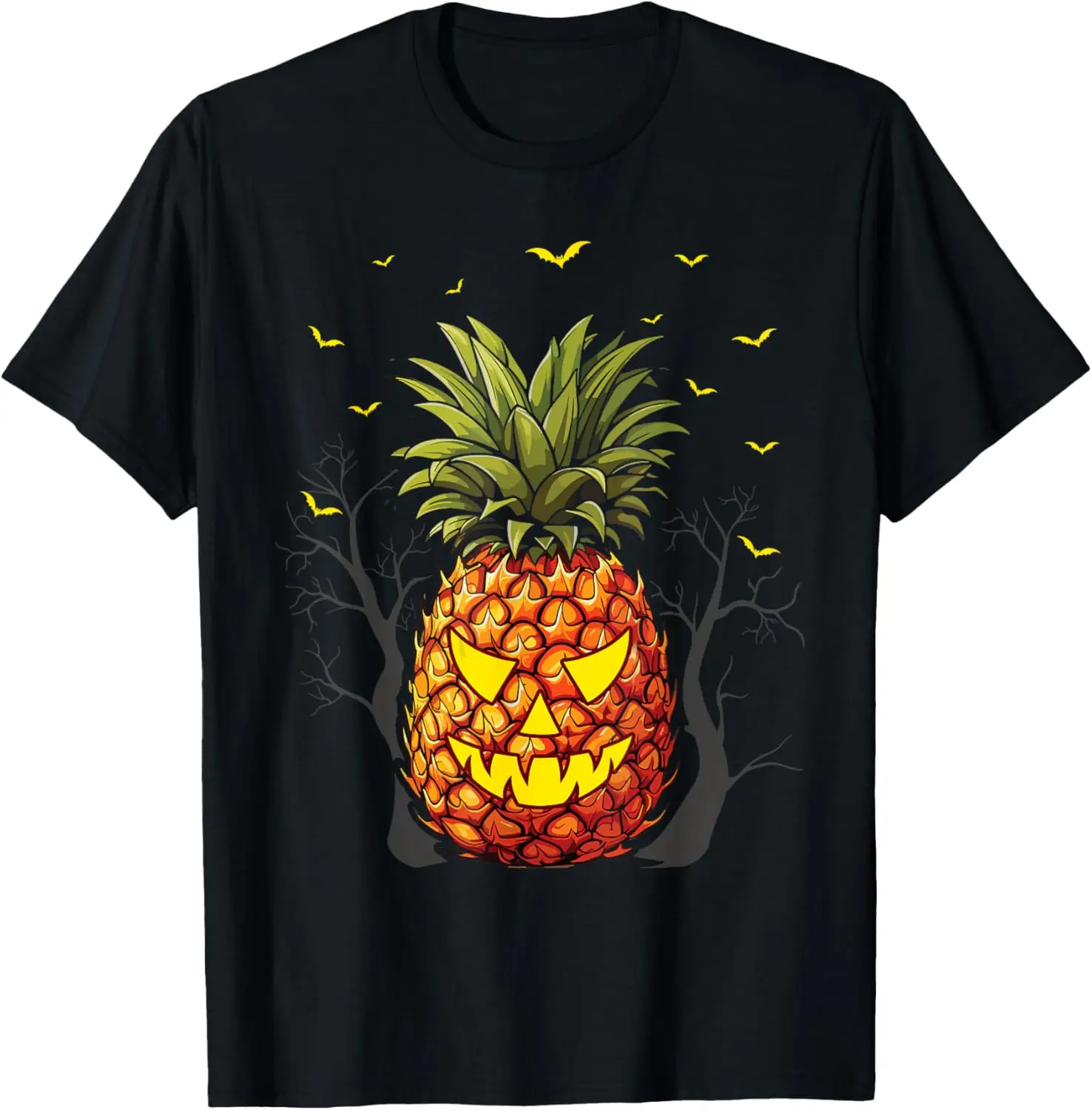 

Halloween Scary Pineapple Jack o Lantern Face T-Shirt