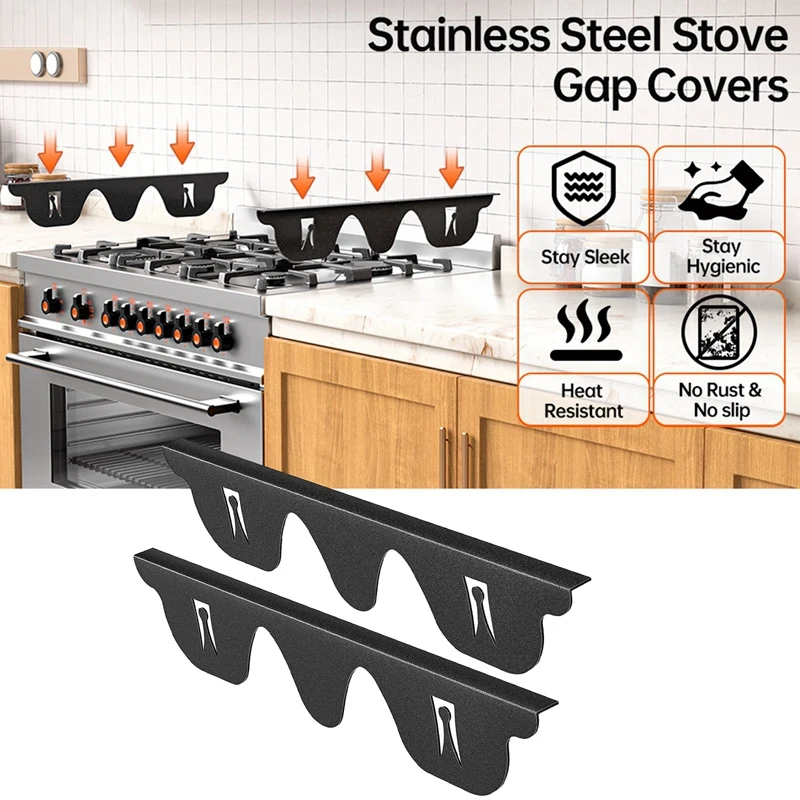 

Stove Space Covers Stove Space Guards Kitchen Stove Counter Space Filler, Range Trim Kit Stove Guard Counter Cover 2Pcs