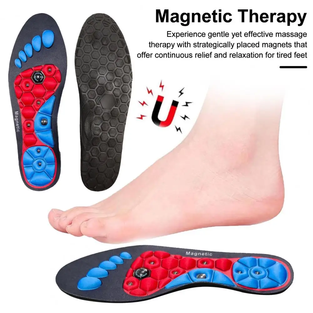 1 Pair Acupressure Foot Insoles Orthopedic Gel Magnetic Shoe Inserts with Foot Magnets Magnetic Technology Arch Support Insole