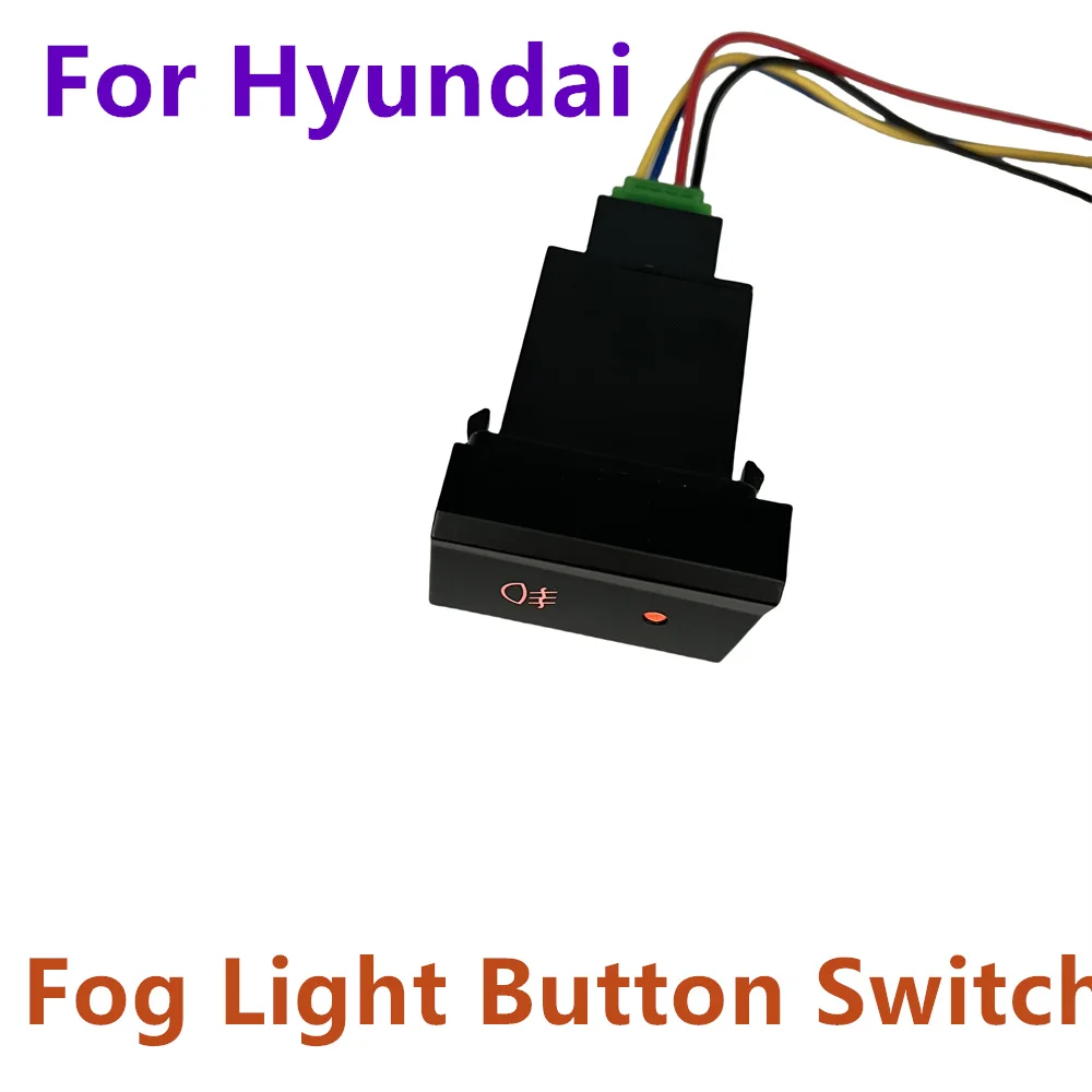 New Fog Light Switch 5 Pin Car ON/OFF Button 1PCS Black For Hyundai Accent 12V Yellow LED 4-Connect Wire Car Accessories