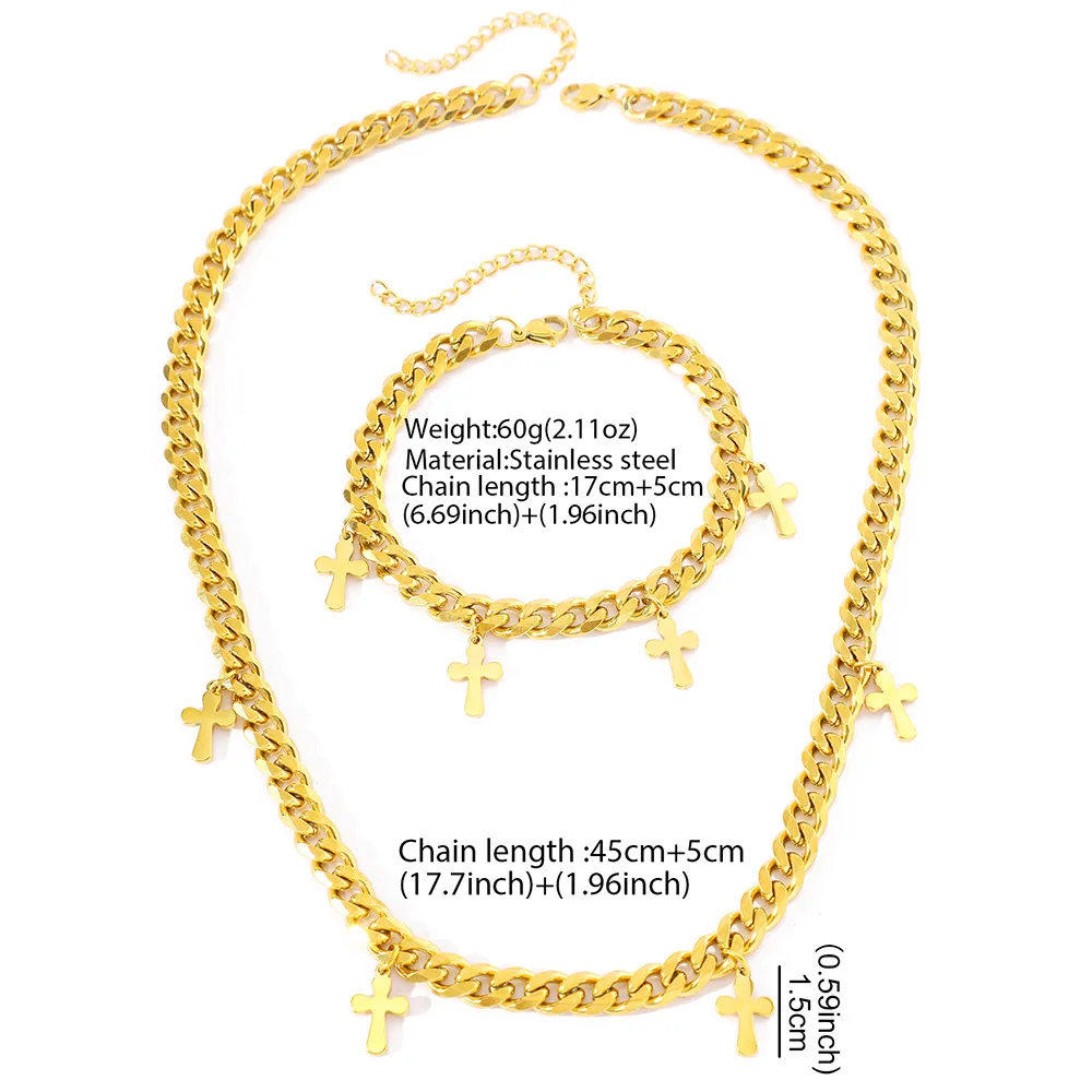 تصميم جديد للزوجين سلسلة كوبية متقاطعة Ins الهيب هوب سلسلة الترقوة متعددة الاستخدامات للرجال والنساء