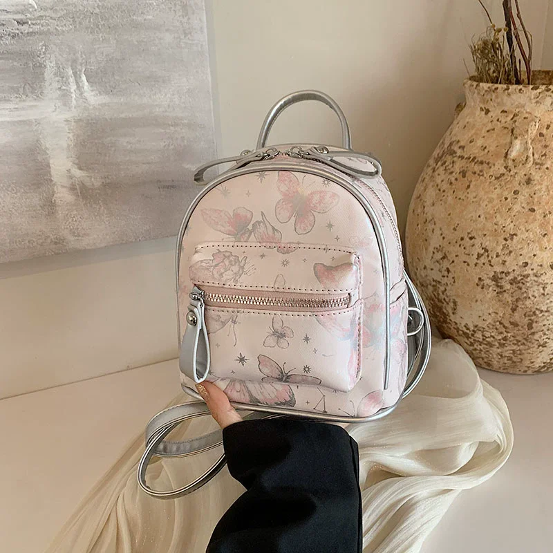 

Новинка 2025, рюкзак с принтом бабочки для женщин, новые модные летние универсальные студенческие школьные сумки, мини-рюкзаки для путешествий для девочек