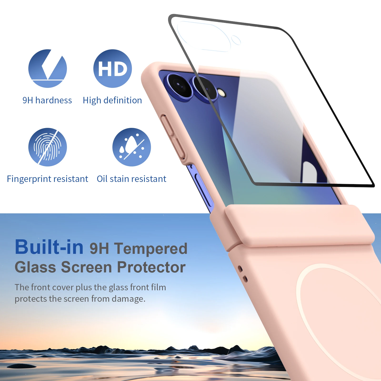 Cubierta de vidrio templado de protección completa de lente para Samsung Galaxy Z Flip 7 6 5 4 3 5G Flip7 película magnética resistente a caídas funda de teléfono