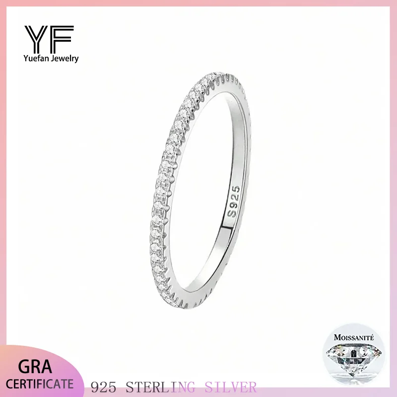 

Full Moissanite 925 Sterling Silver Ring Women Plated 18K Jewellery With GRA For Wedding Party Personalized Customization Gift