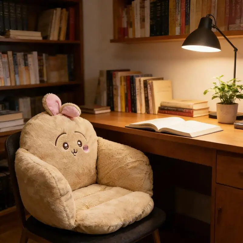 

Chiikawa Car Plush Seat Cushion Winter Thickened Living Room Seat Cushion Cartoon Usagi Hachiware Home Office Cushion Gift