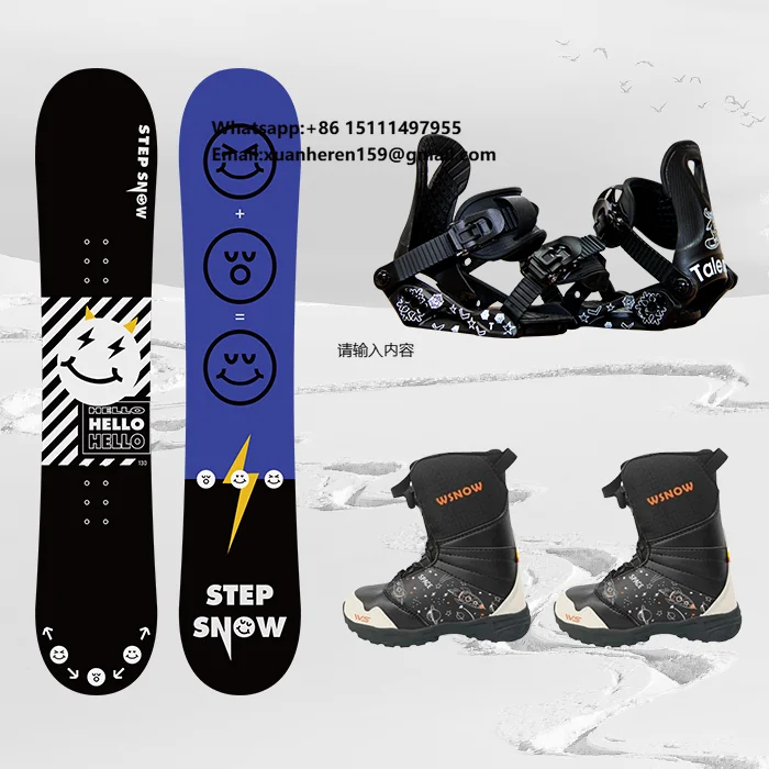 Kids Snowboard Set Snowboard+bindings+steel Wires Boots