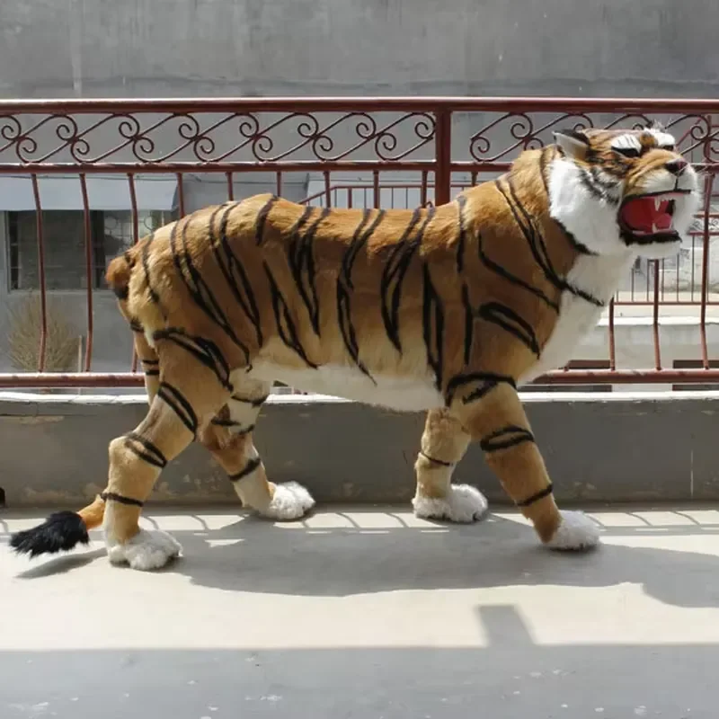 for Plush Tiger Stuffed Animal Realistic Zoo Wildlife Toy Soft Furry Big Cat Doll Kids Room Decor Gift Birthday Present