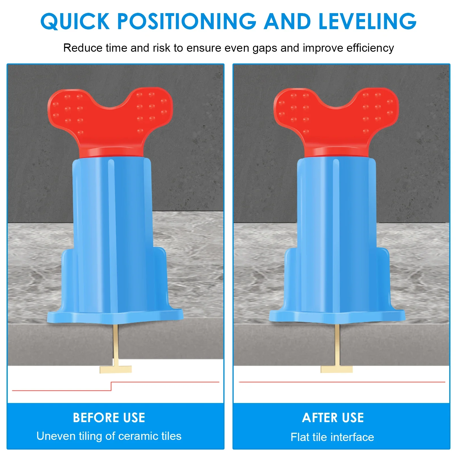 40/20PCS Tile Leveling System for Tile Laying Wall Leveler Wedges Alignment Spacers Fast Positioning Wall Tile Locator