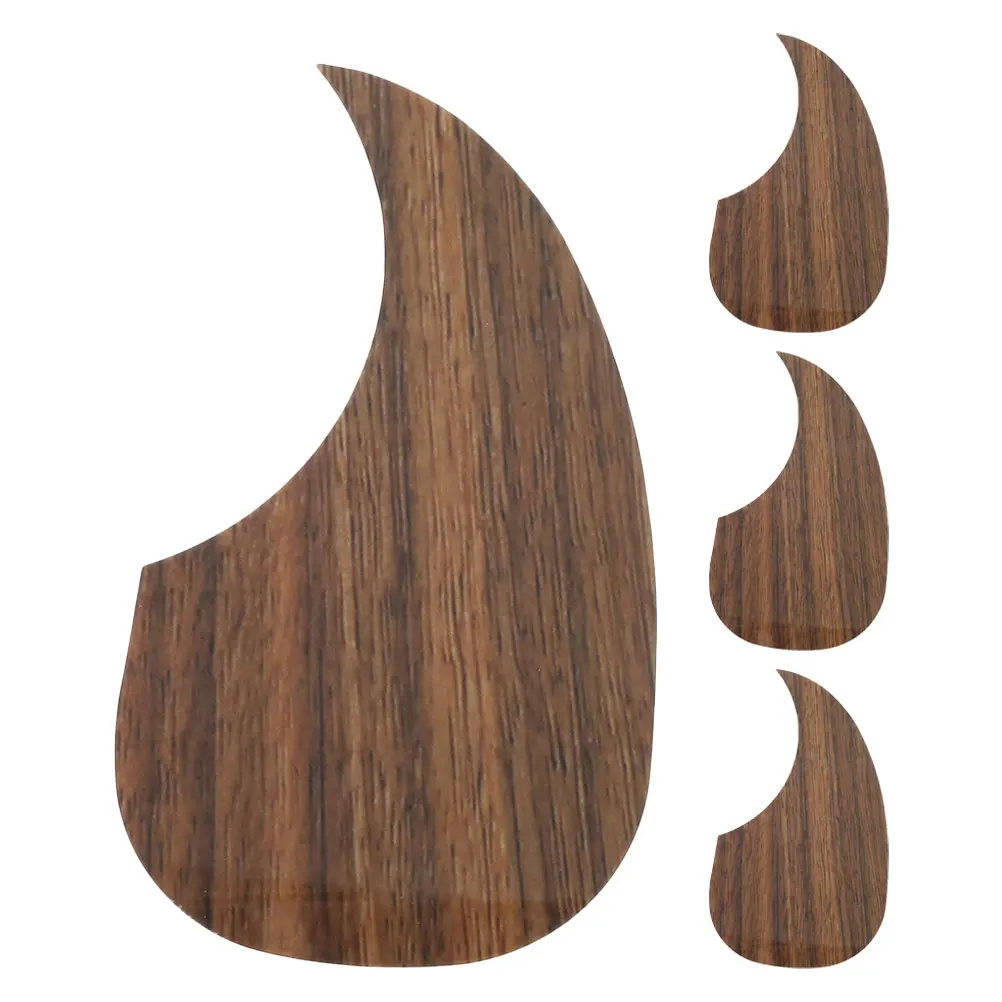 

4 Pcs Guitar Anti-scratching Plate Cover Mudguard Acoustic Wood Walnut Solid