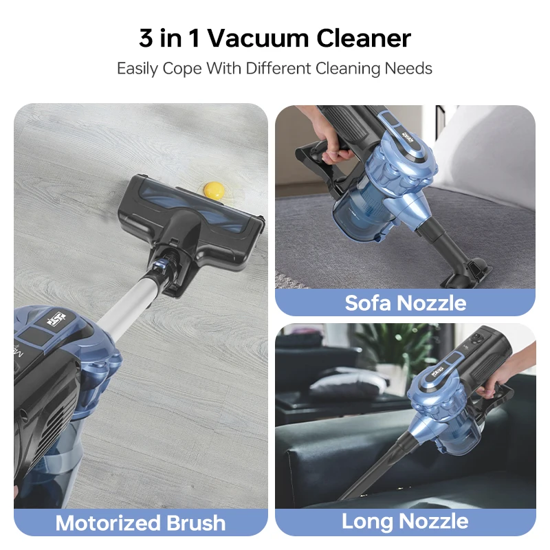 Handheld Light Carpet Cleaner, One-Touch Cleaning Container with Indicator Light for Hard Floor Carpet Hair Car Cleaning