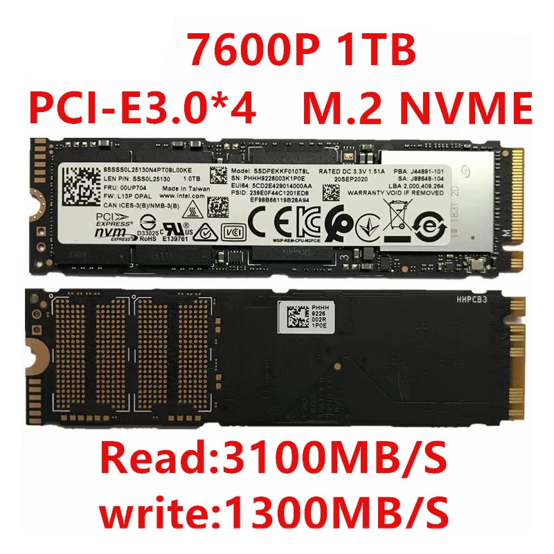 Original For Intel SSD 7600P 760P 1TB M2 NVME SSD Desktop laptop