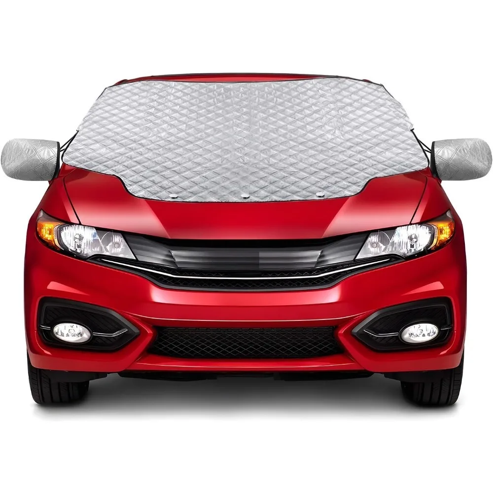 

Car Windshield Snow Cover, Frost Ice Windscreen Covers with Magnetic Edges, 4 Layers Thickness Snow Protector Covers with Side