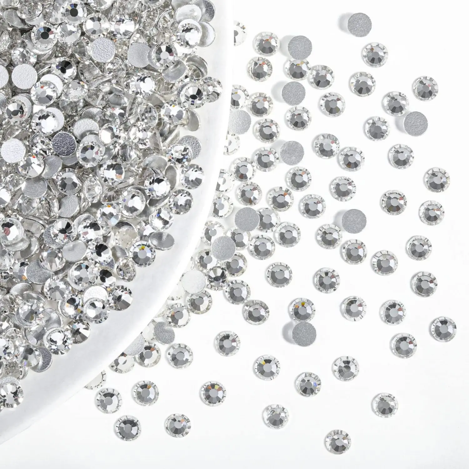 SS5-SS20 Glas-Kristall-Strass (Transparent), 1440-14400 Stück Flache Transparente Strass-Steine für DIY-Basteleien und Nagelkunst – Detail 2