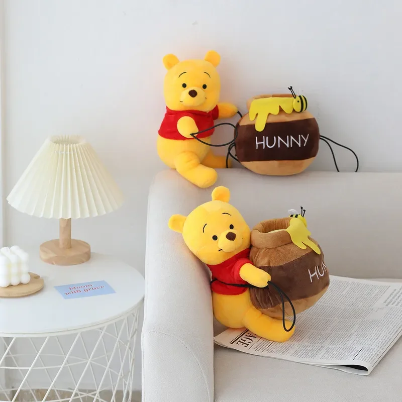 Disney Plush Curtain Buckle kawaii Creative Winnie The Pooh Doll Cartoon Honey Pot Toy Kids Room Decoration Curtain Buckle Strap