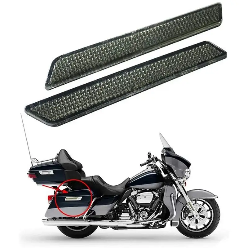 Motorcycle Saddlebag Lock Cover Reflectors Luggage Reflectors Saddle Bag Side Reflectors For Touring 2014-2020-A02G