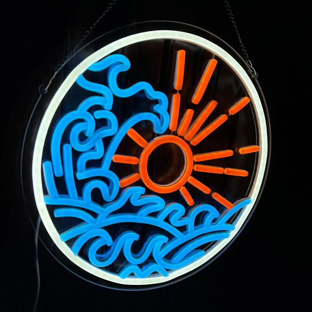 

Sunset Sunrise Neon Sign Dimmable Wave Led Signs for Wall Decor Room Decor Bedroom Office Bar Birthday Party Christmas