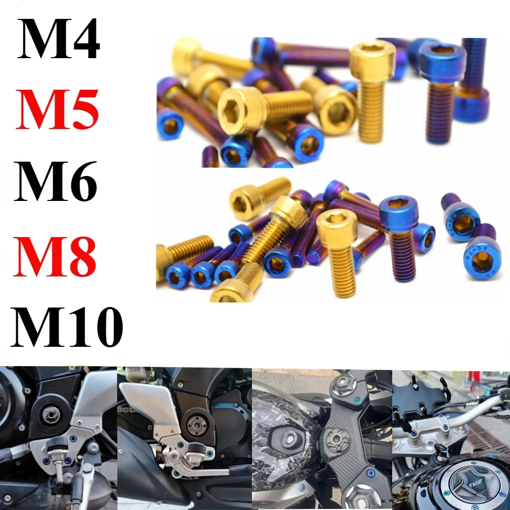 M4 M5 M6 M8 m10 Titanium plated stainless steel with burn blue screw gloden colour Hexagon Flange Head Screw bolts