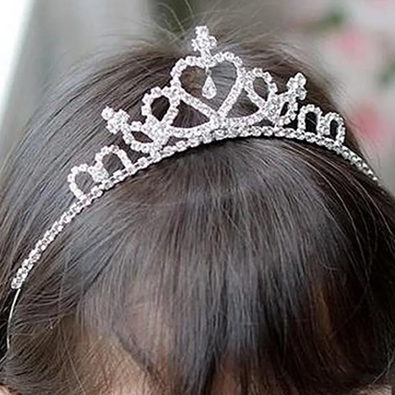 Girls Headwear Romantic Princess Crown for Girls Children Accessories Rhinestone Tiara Kids Birthday Wedding Party Jewelry Gifts