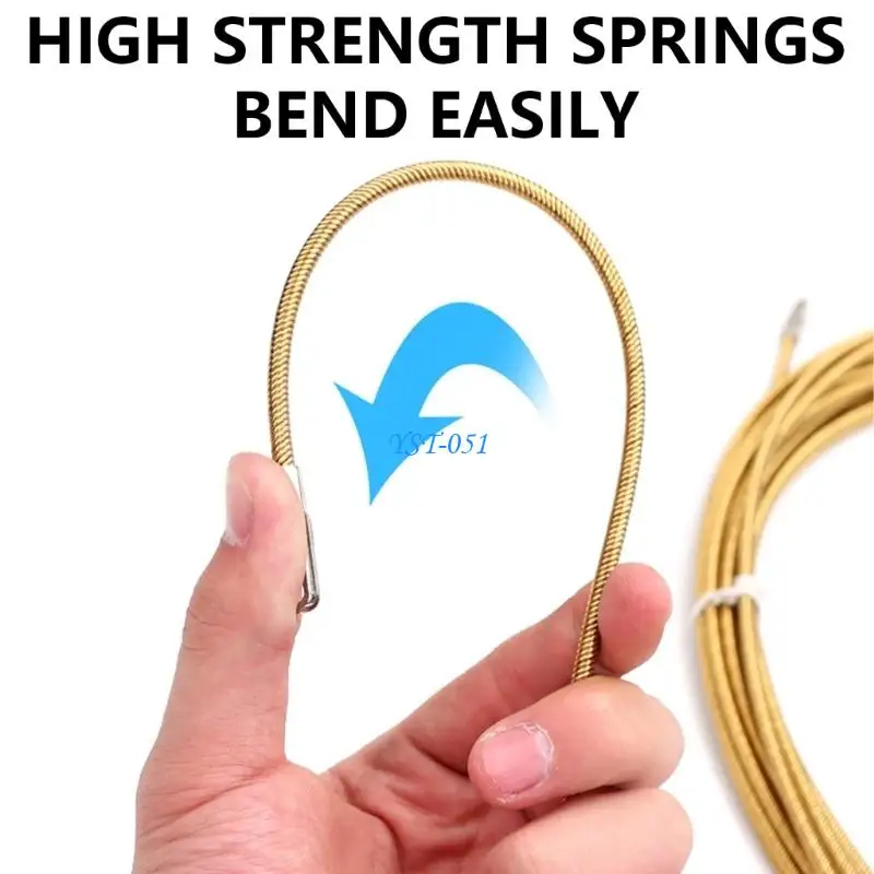 E15A Electricians Spring Wire Threading Device with Flat End, Includes Two Bundlers, 5-25M Length