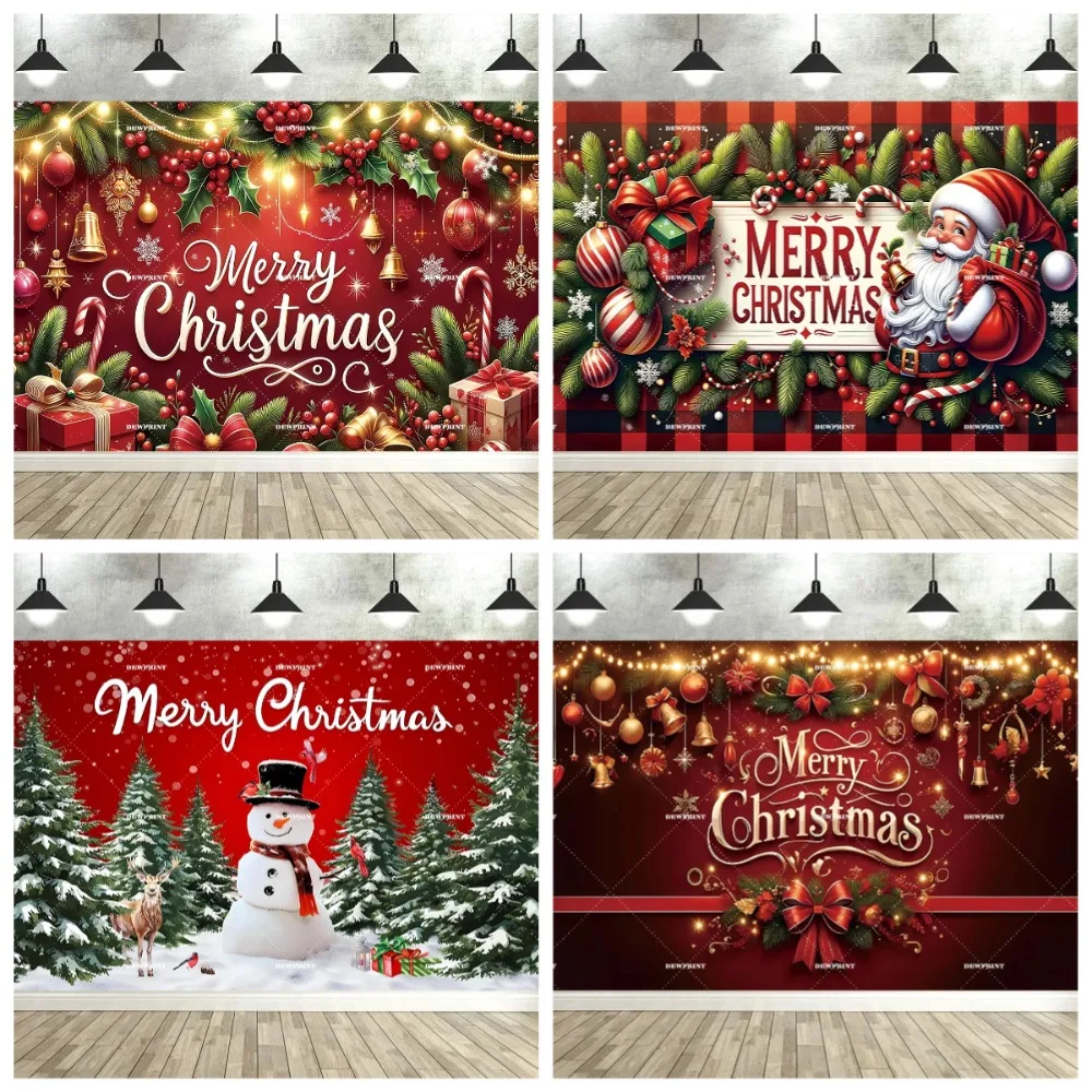 

Merry Christmas banner photography Backdrop, Christmas Day and New Year's Eve family party decoration photography Backdrop props