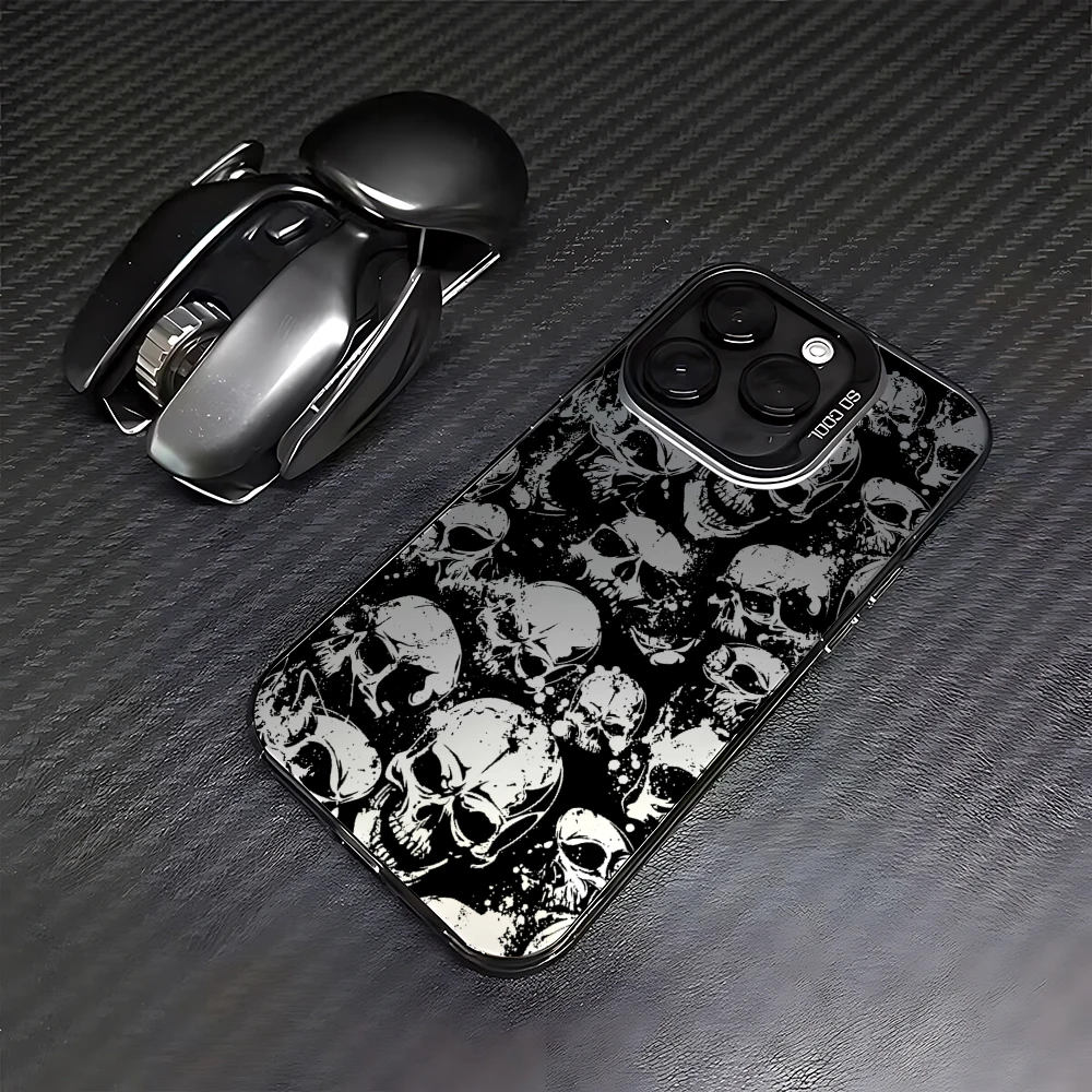 Black Art Skull Case for Samsung Galaxy S24 S23 S22 S21 S20 Note20 Ultra Plus FE M31 4G 5G Matte Shockproof Back Cover