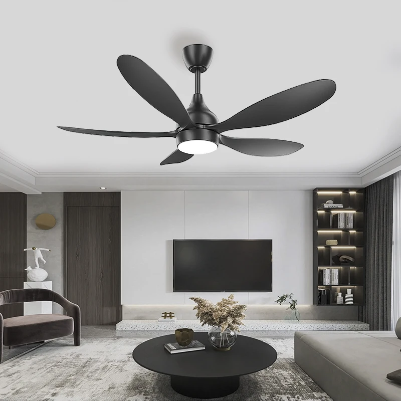Factory Wholesale Customizable Modern Indoor Living Room 36W 5 Blades 52 Inch Remote Control Dimming Led Ceiling Fan Light