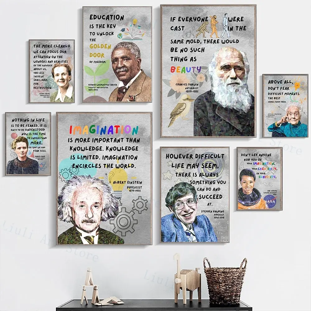 Famous Scientist Poster Printable Science Classroom Kids Room Inspirational Educational Art for Kids Room & Classroom Decor