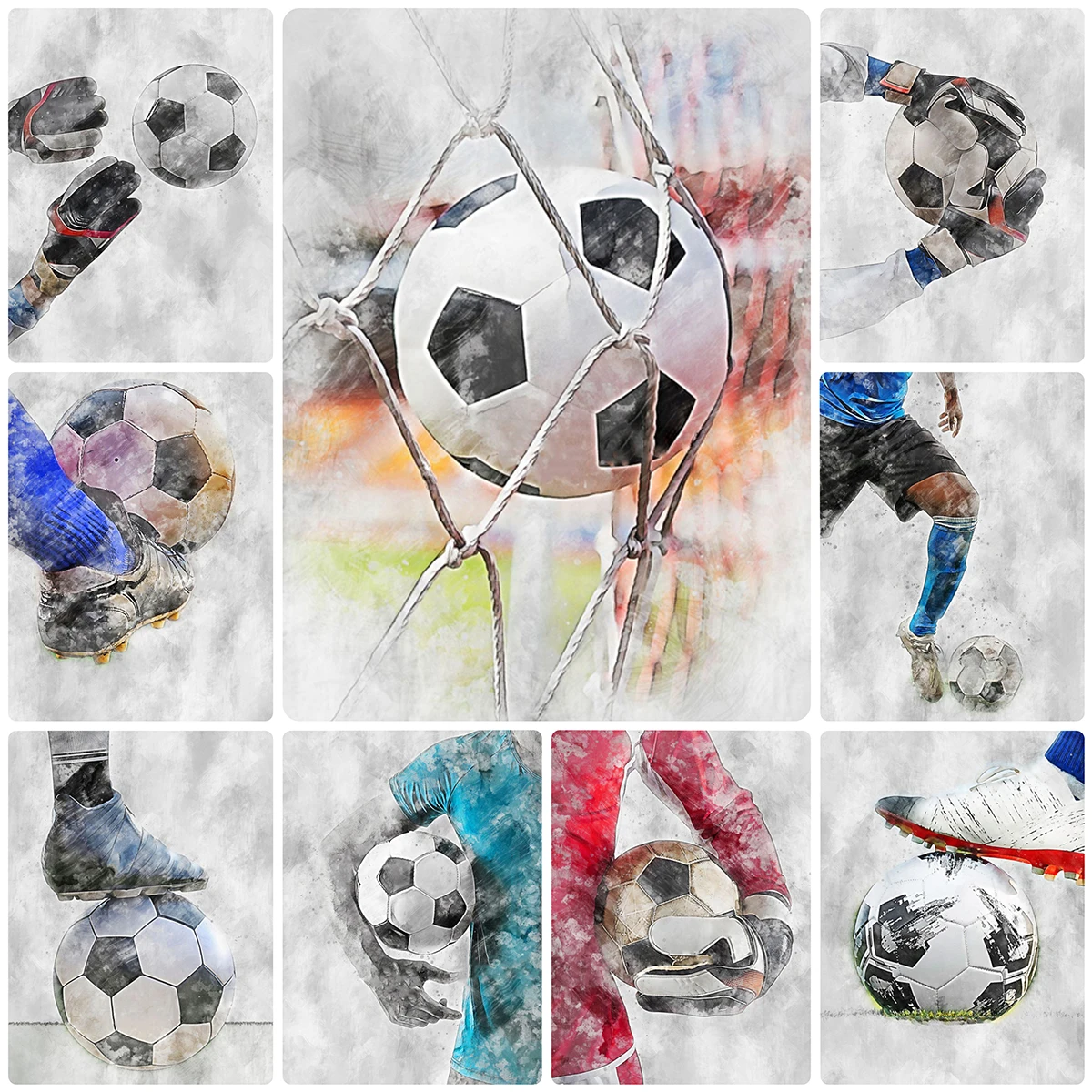 

Football Sports Diamond Painting Nordic Modern Soccer Boy Diy Cross Stitch Kit Embroidery 5D Diamond Mosaic Home Decoration Gift