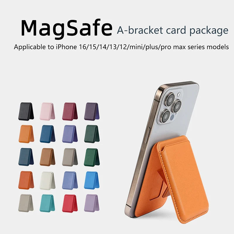 Starke magnetische Leder-Geldbörse mit verstecktem Ständer für Magsafe für iPhone 15 14 13 Pro Max Mag Safe Kartenhalter-Taschenabdeckung
