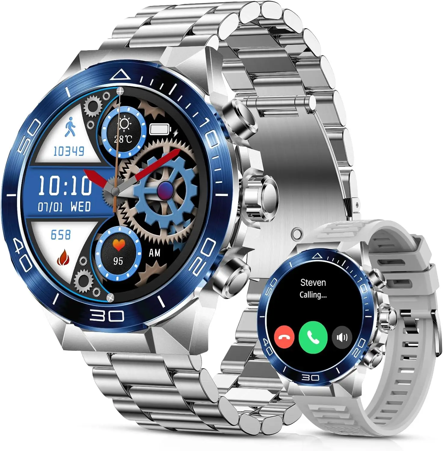 

Men's Smart Watch with 1.43'' AMOLED Screen, 24H Health Monitor, 100+ Sports Modes, 400mAh Battery for Android iOS
