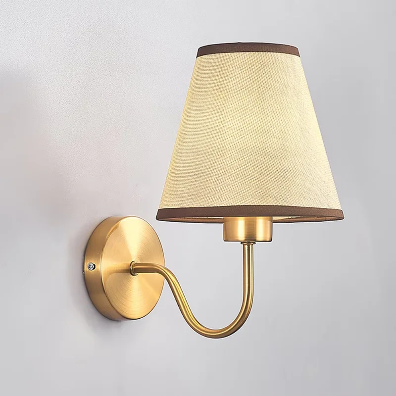 Vintage Wall Sconce linen Fabric Shade Suitable for bedrooms corridors entrance doors foyer bathroom rooms study rooms