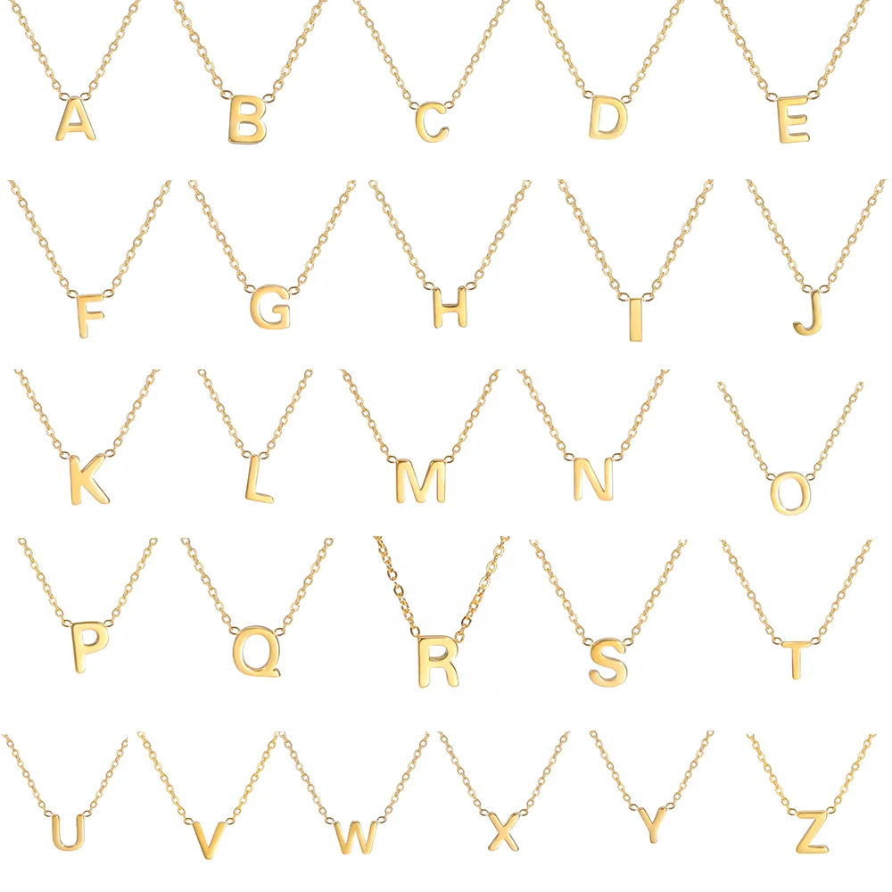 2026 nuevo Modelcazador minimalista inicial A-Z letra collar para mujeres alfabeto gargantilla de acero inoxidable cadenas joyería cumpleaños g