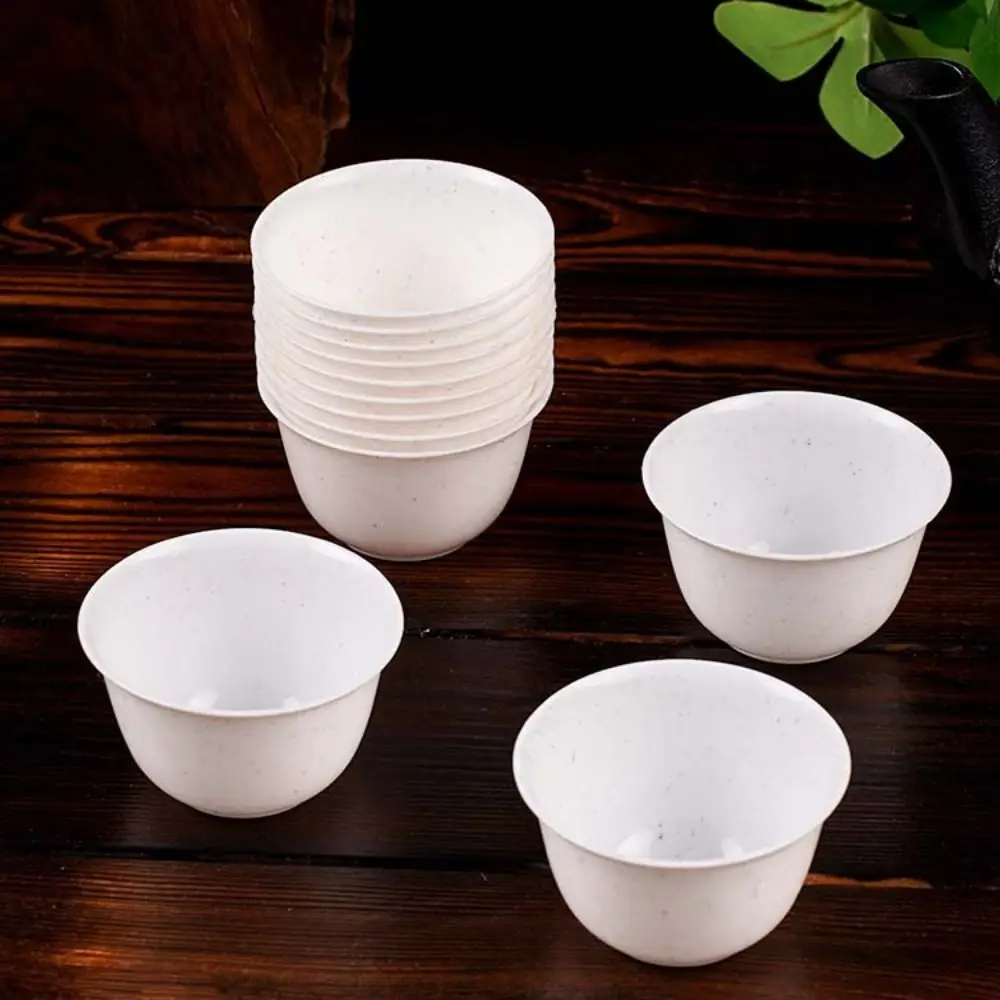 48pcs High Temperature Resistant Disposable Kung Fu Teacup Solid Biodegradable Plastic Water Cup Thickened Drink Cup Office