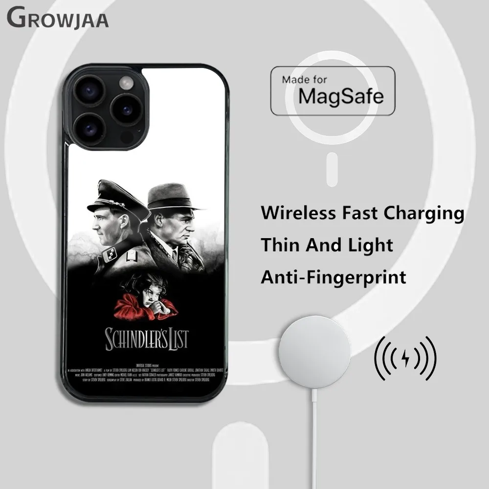 S-Schindlers List Film Phone Case For iPhone 16 15 14 13 12 11 Pro Max Plus Mini Magsafe Mirror Wireless Magnetic Funda