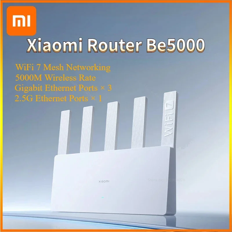 

НОВЫЙ маршрутизатор Xiaomi BE5000 Wi-Fi 7, 2,4/5 ГГц, двухчастотная сетка, 2,5 ГБ, высокоскоростной сетевой порт, IPTV, OFDMA, усилитель сигнала Mi Home