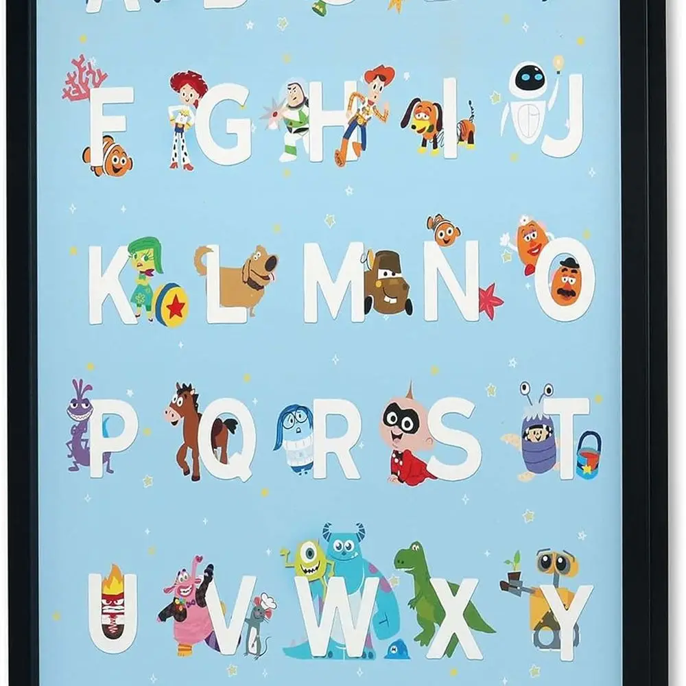 Pixar Movie Wall Art: Large Alphabet Frame - Toy Story, Cars, Incredibles & More