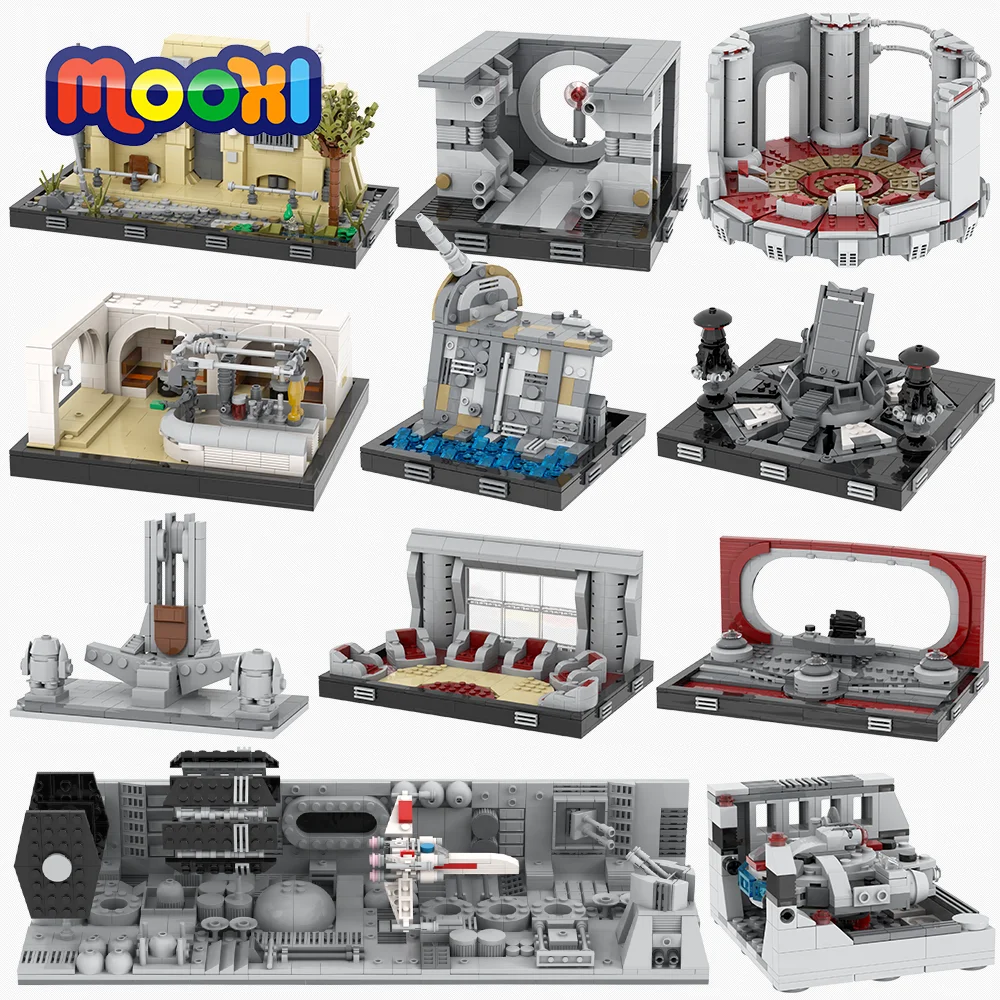 MOOXI Movie Series Scene Set Bricks Compatible With Planet Wars Action Figures Model Building Blocks Kids Toys For Children Gift