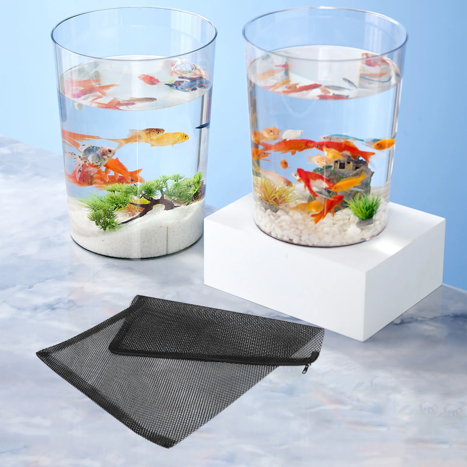 

8Pcs Aquarium Filter Media Bags Fine Mesh Zipper Reusable Fish Tank Media Pouch Activated Carbon Quartz Balls Cotton