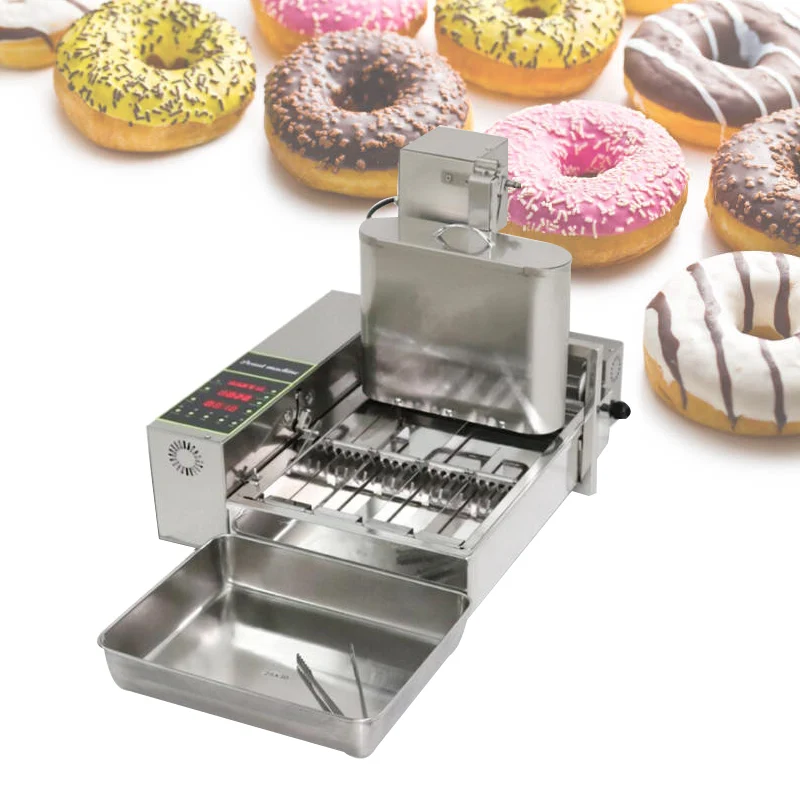 Automatic Donut Machine Commercial Desktop Intelligent Temperature Control Four-Row Fryer Wheat Donut Machine